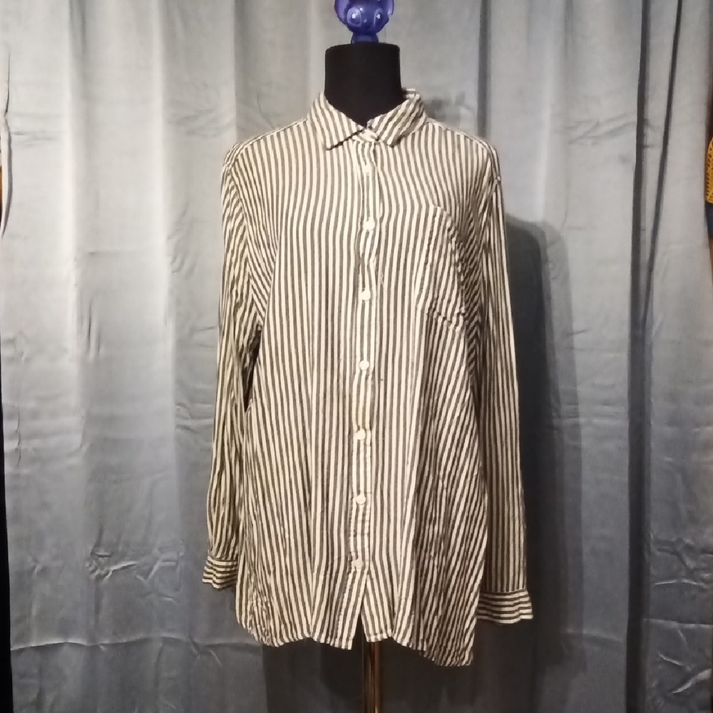 Striped Black and White Men's Shirt